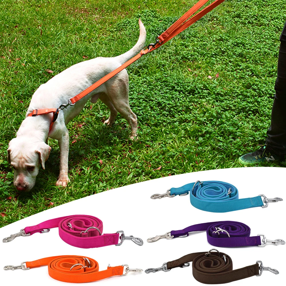 다기능 나일론 개 훈련 가죽 끈 애완 동물 용품 애완 동물 산책 작은 중형 대형 개 고양이에 대한 하네스 칼라 로프Leashes AliExpress