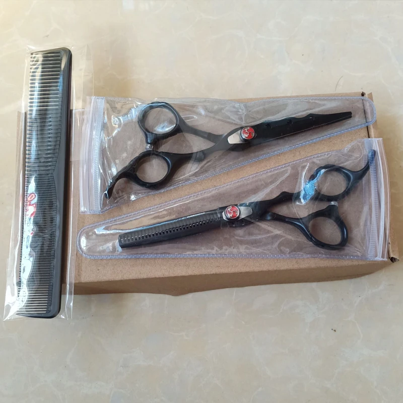 Daosnke 6 Inch Stylish Design Thin Styling Tool Hair Scissors Stainless Steel Salon Beauty Scissors Rule Flat Tooth Blade