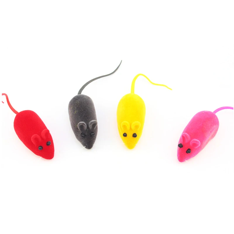 Интерактивный звук плюшевый резиновый виниловый мышь кошка реалистичный звук игрушки мышь из флока забавные игрушки для кошек случайные цвета игрушки для домашних животных
