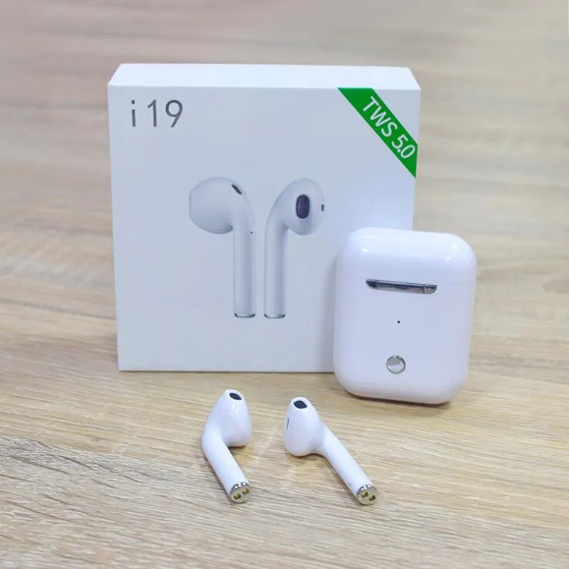 

hot i19 TWS Wireless Earphone Bluetooth 5.0 headset 1:1 with Charging Case earbuds For mobile phone with good chip
