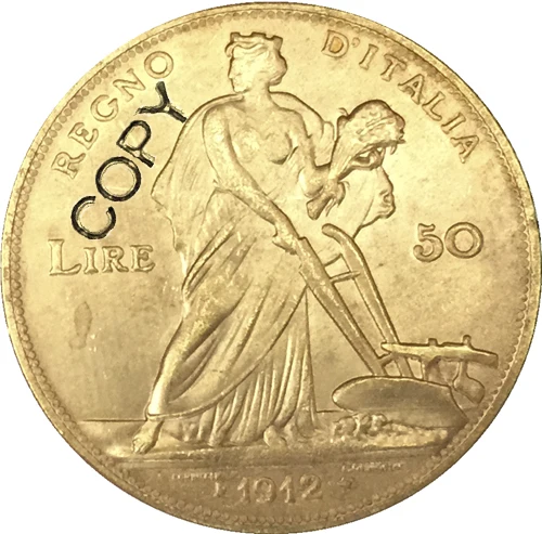 1912 Италия 50 лир копия монет 28 мм
