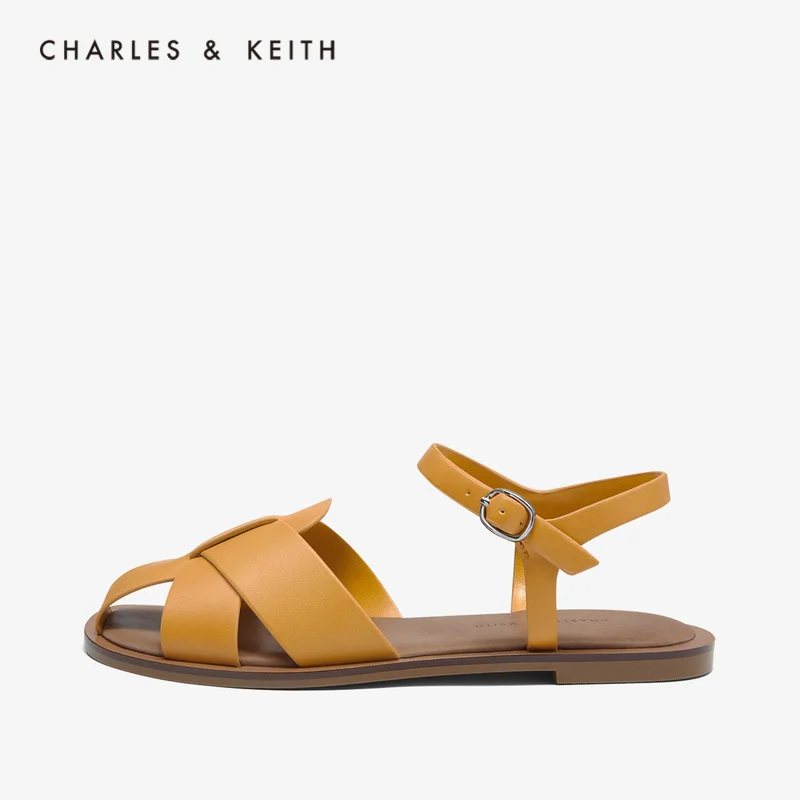 CHARLES＆KEITH Новинка на Лето 2020 CK1 70390286Женские Босоножки Плоскем каблуке Кросс ремень