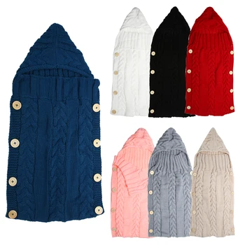

Baby Infant Swaddle Wrap Warm Wool Knitted Swaddling Blanket Sleeping Bag