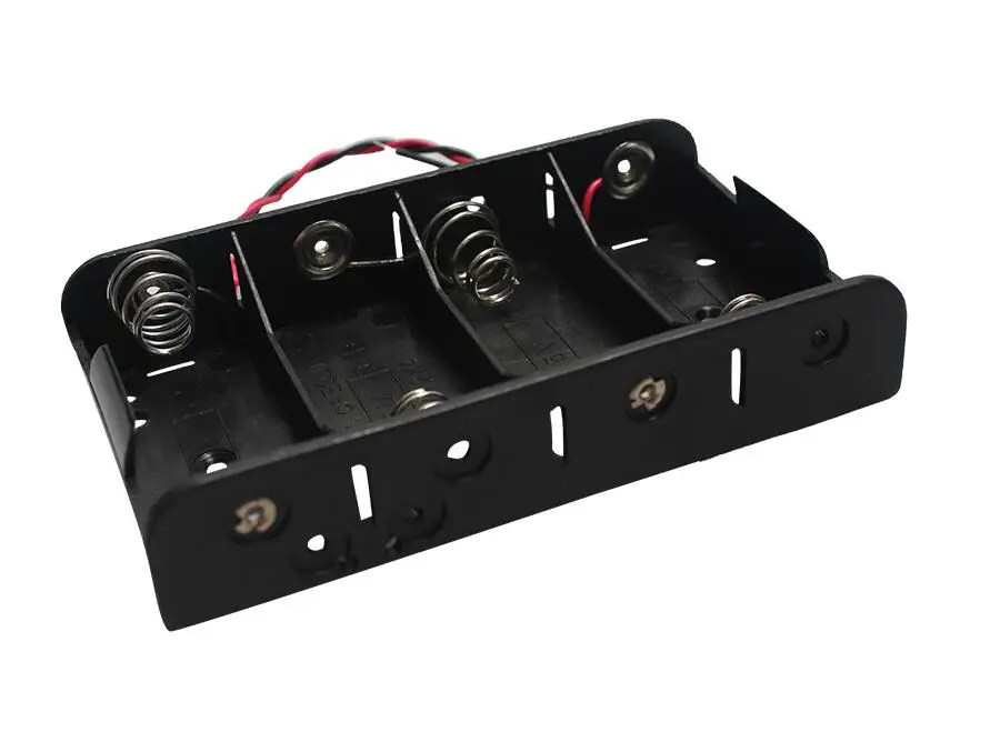 

MasterFire 250pcs/lot Battery Holder Storage Case Box for 4 X 1.5V C Size Batteries With Wire Leads 4 Slots Clip DIY Accessories