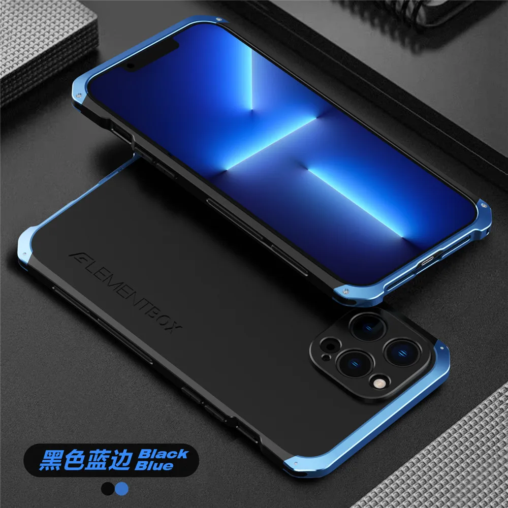 iphone 13 pro max leather case Armor Aluminum Metal case For iPhone 12 13 11 Pro Max Shockproof Back Cover for iphone 12 Pro XS MAX XR 6 7 8 Plus X Back Coques 13 pro max case