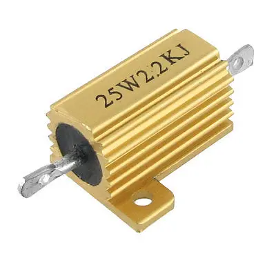Резисторы 25W 2,2 K Ohm 5% с алюминиевым покрытием золотого цвета