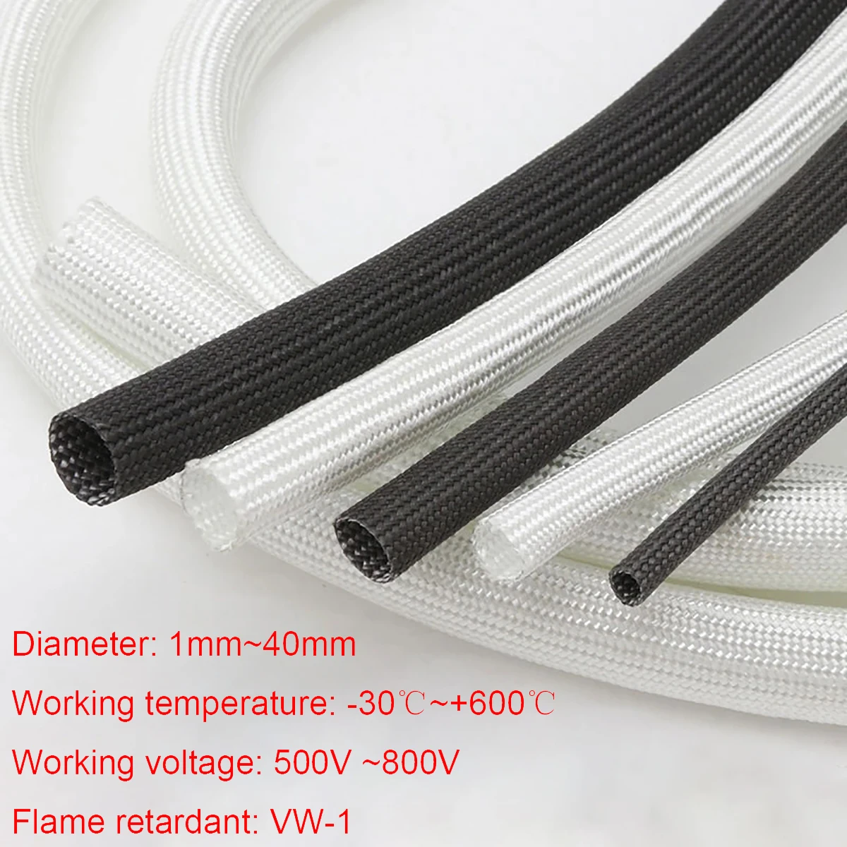 DORL_A Details about   5m 1mm Electrical Wire Fiberglass Insulation Sleeving