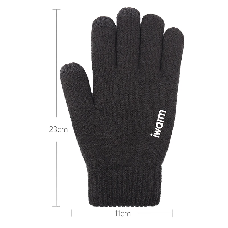Для мужчин и женщин полный палец Сенсорный экран вязаные перчатки искусственный мех женский мужской утолщаются зимние теплые рукавицы женские перчатки Guantes Mujer