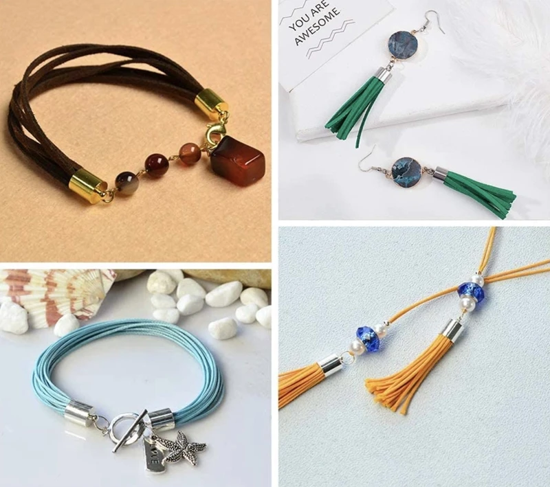 20 stücke Edelstahl Cord Endet Kappen Kleber-in End Caps Leder Schnur Verschluss für DIY Quaste Armband Halskette anhänger Schmuck Machen – Detail 2