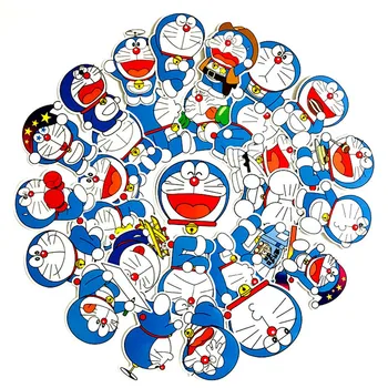 

60pcs Doraemon Cartoon Stickers Waterproof Suitcase DIY Laptop Guitar Skateboard Toy Lovely Sticker