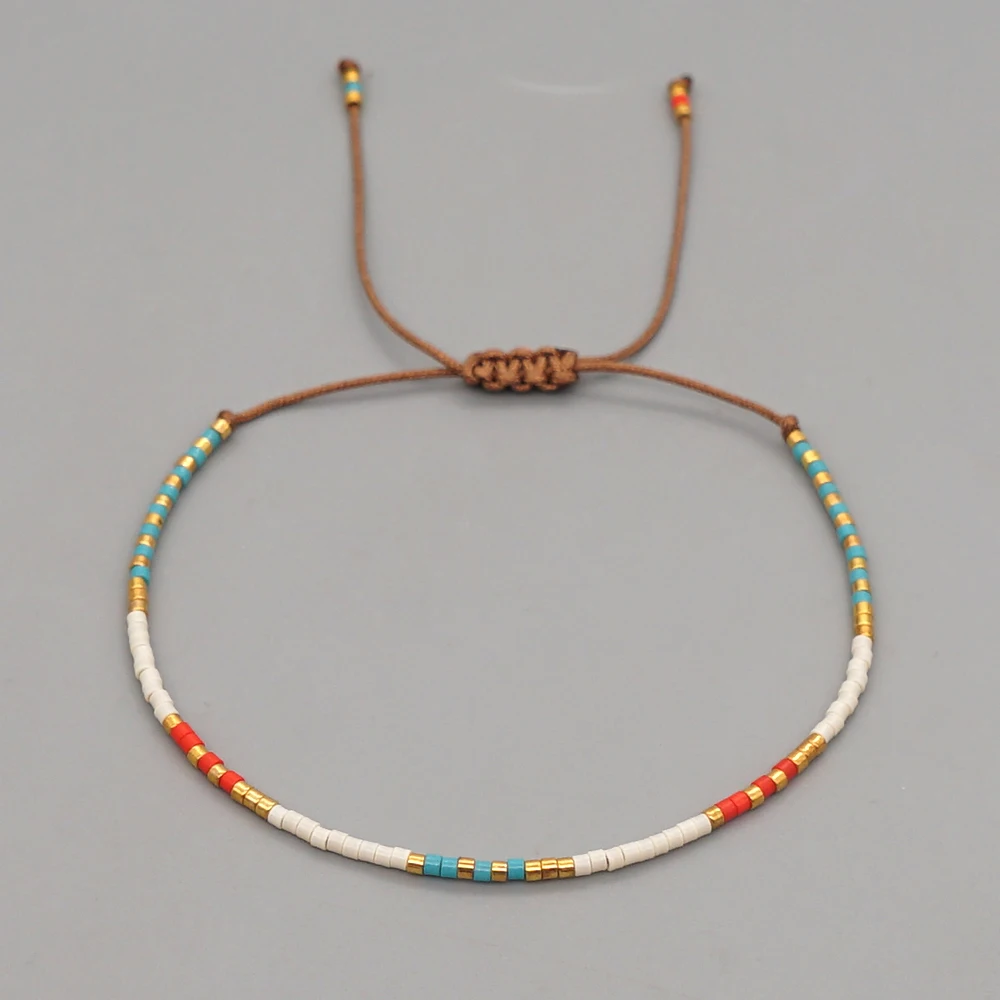 Go2Boho Miyuki браслеты из бисера Простой Тонкий браслет богемный Pulsera Native Style ювелирный