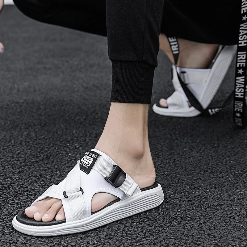 

2019 Summer New Style Slipper Korean-style Trend Versatile Slippers Sports Soft-Sole Breathable Slippers Casual Beach MEN'S SHOE