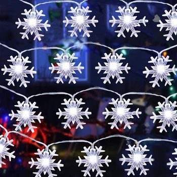 

LED Snowflake String Lights 10M 100LED 220V EU Christmas Garland 6M/10M Battery Flash Snow Flakes For Christmas Party Home Decor