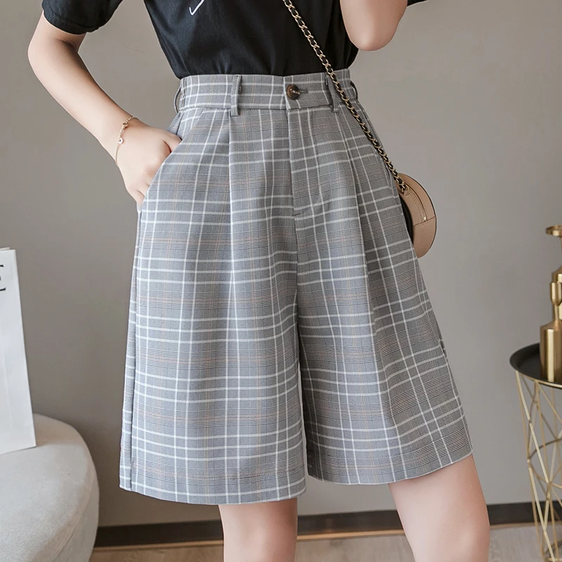 Plus Size 3XL Summer Knee Length Plaid 