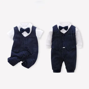 

Newborn Baby Boy Clothes Ropa Bebe Romper Jumpsuit Onsie Infant Striped Costume Outfits 0 to 3 6 9 12 18 24 months Rampers