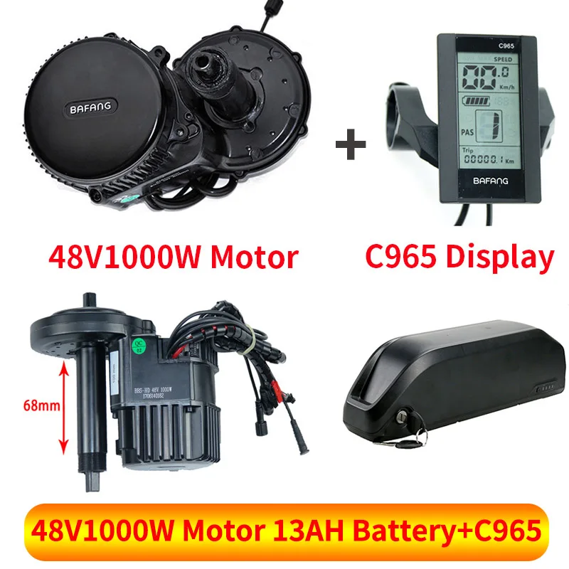 48V1000W 13AH C965 Bafang середине приводной двигатель с литиевой Батарея 48V17. 5AH 48V 750W BBS02B BBS02 48V1000W BBS03B BBSHD комплект для переоборудования электрического велосипеда - Цвет: 48V1000W 13AH C965