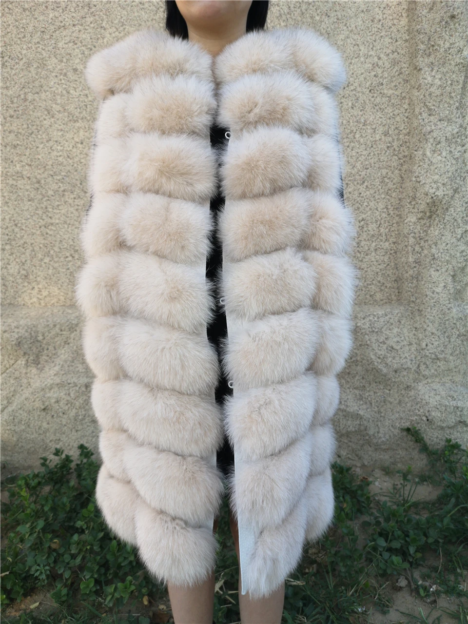 

Fox Fur Vest Natural Fur For Women Long Style Women's Fur Coat Plus Size Real Fox Fur Coat Natural Fur Jacket 2019 New Arrival