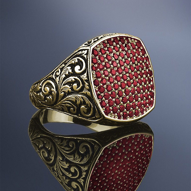 Handmade Vintage Big Oval Natural Turquoise Stone Ring For Men Women Retro Gold Silver Color Blue Bead Wedding Band Gift