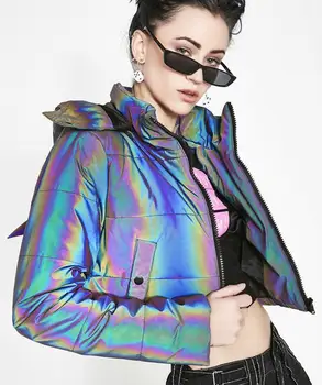 Horned & Hooded Holographic Reflective Coat 11