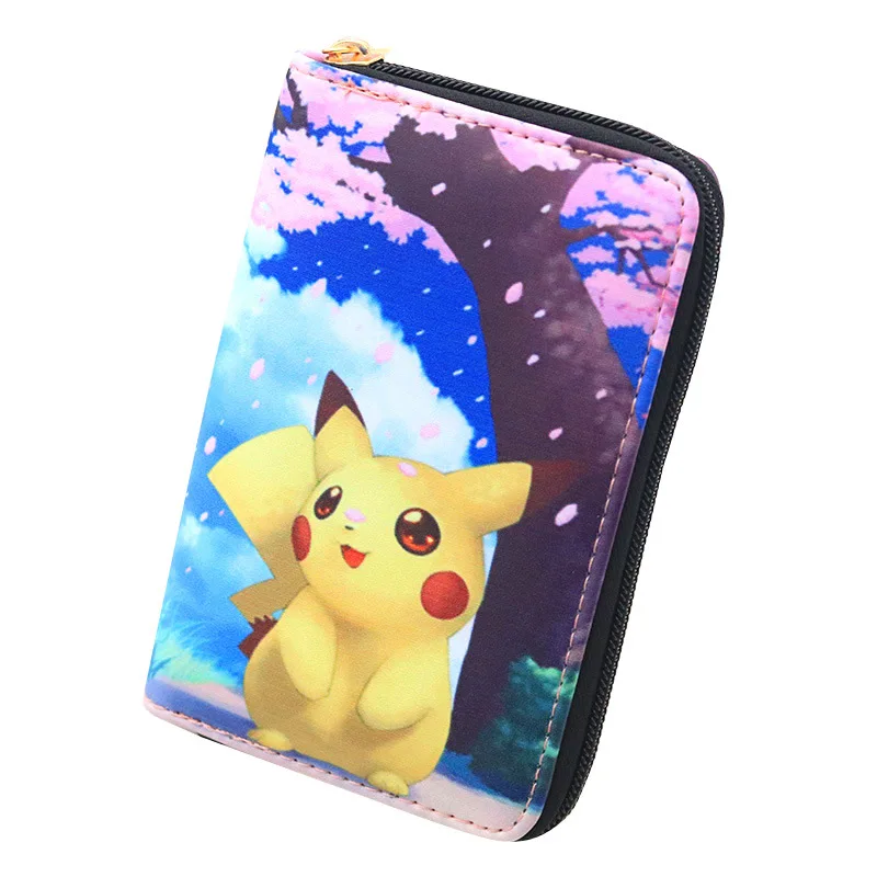 Cartera corta Pokémon Anime Pikachu Eevee Snorlax, monedero de cuero de PU, bolsos de Anime, regalos de cumpleaños para niños