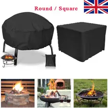 Великобритания Ткань Оксфорд открытый плита покрытие полный охват квадратный/круглый огонь яма крышка водонепроницаемый 420D огонь яма крышка