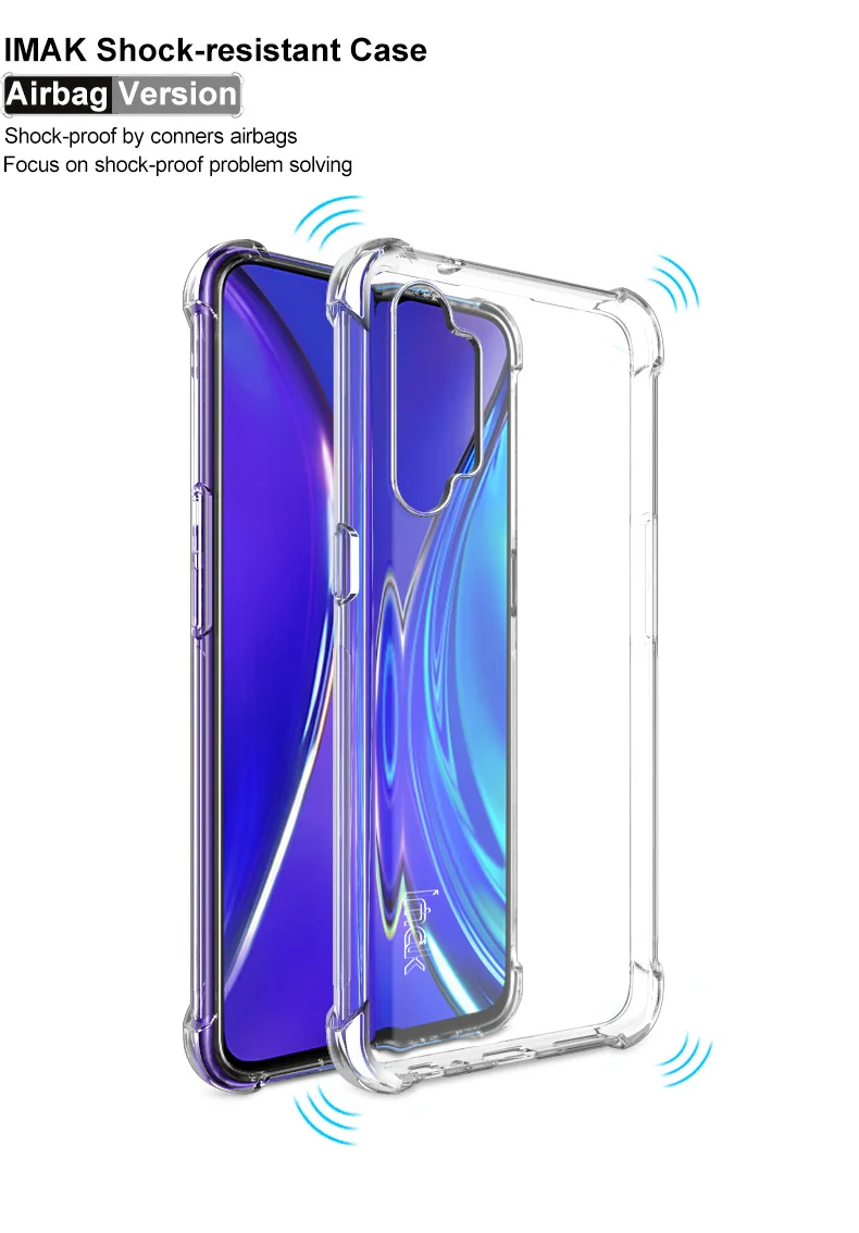 Высококачественный защитный чехол для OPPO Realme XT Realme x2 чехол IMAK плотный чехол с защитой от падения защита, подушка безопасности Чехол из мягкого ТПУ для OPPO Realme XT