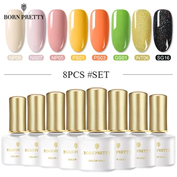 

BORN PRETTY 8Bottles Gel Nail Polish Set Spring and Summer Colorful Semi Permanent Gel Vernish Soak Off UV LED Nail Gel 6ml