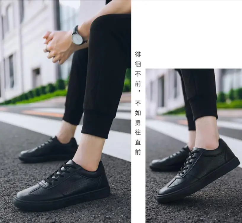 British style men black work shoes fashion classic white sneakers super confident men summer mesh breathable casual shoes