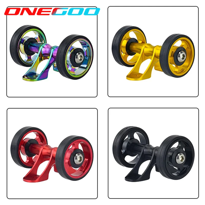 ONEGOO Easy Wheel For Brompton Folding Bike Sliding Fender Wheel Lightweight Aluminum Alloy Single Double Set 4Color bike wheelset,bicycle auxiliary wheels