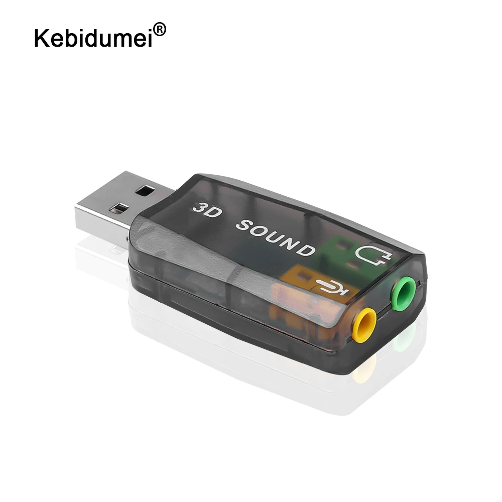 Kebidumei оптовая продажа USB звуковая карта аудио 5 1 Внешний адаптер микрофон динамик