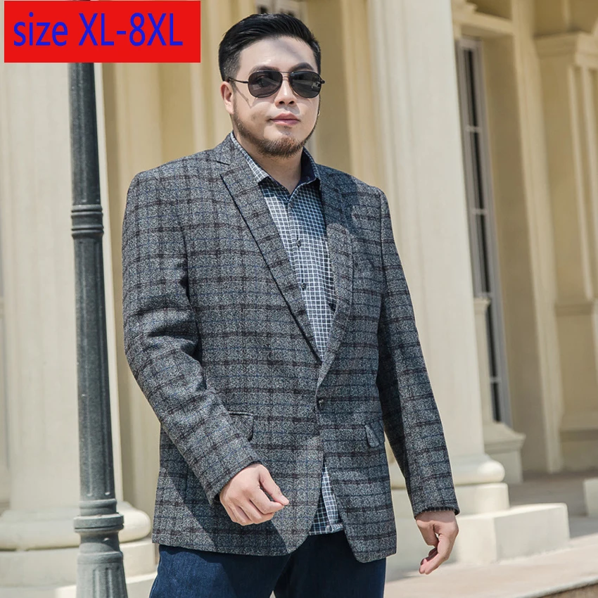 New Arrival Fashion Super Large Mens Suit Jacket Blazers Men Young Loose Single Breasted Casual Plus Size XL-3XL4XL5XL6XL7XL8XL