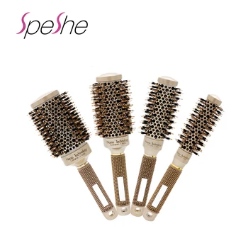 

Ionic Curling Brush Professional Round Hair Brush Salon Styling Tools Comb Hairdressing Comb Ceramic Iron Barrel Comb Nano