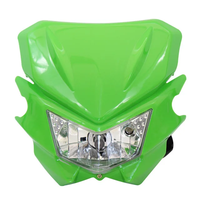 Green Мотоциклетная универсальная фара 12 в 35 Вт H4, обтекатель фар для KLX KX 110 WR250F WR450F, фара для внедорожных велосипедов - Цвет: Green