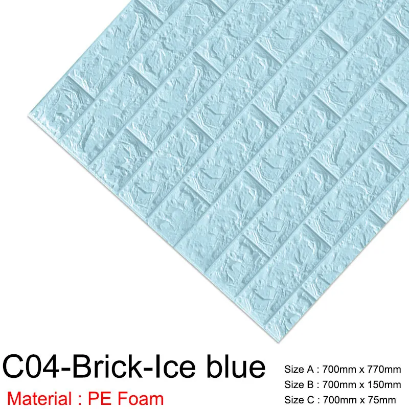 Настенная бумага 3D мраморная мозаика, самоклеющаяся Наклейка на стену s, водонепроницаемая, для кухни, ванной, дома, наклейка на стену, 1 шт./5 шт - Цвет: C04-Brick-Ice blue