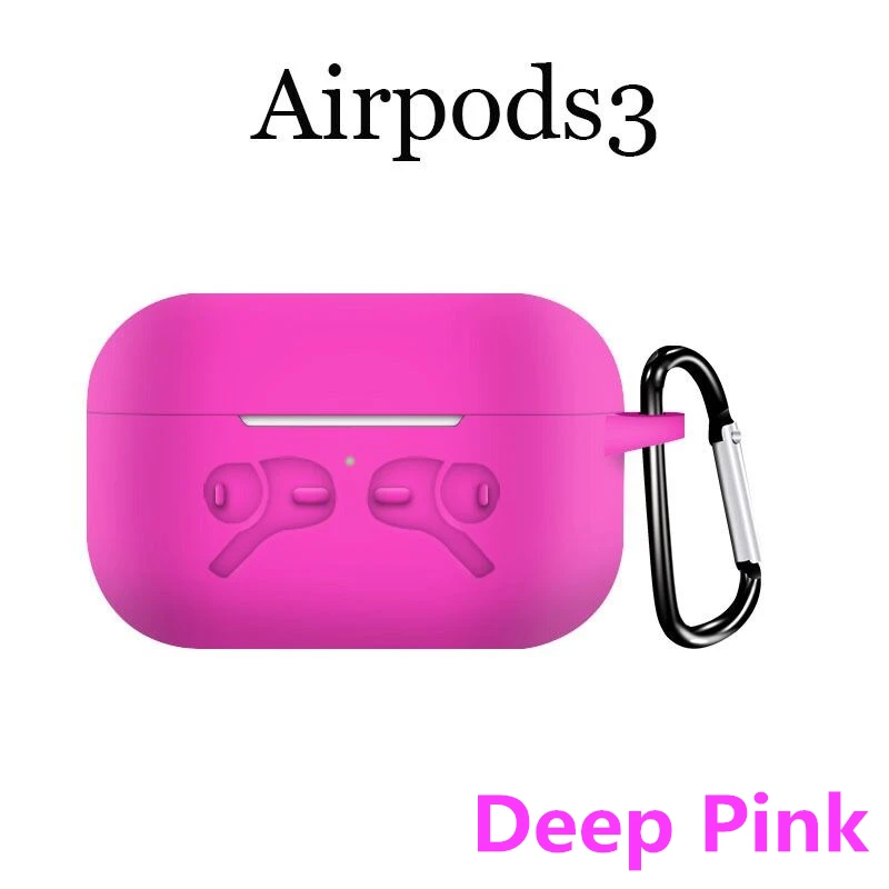 Чехол airpods pro Мягкий силиконовый чехол подходит для air pods pro& apple airpod 3 Защита от пыли и трещин - Цвет: Розово-красный