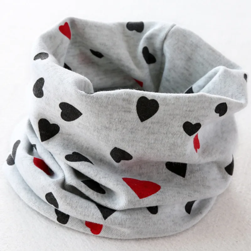 love heart grey Новинка; осенне-зимний детский шарф со звездами и сердечками; Детский шарф для мальчиков и девочек; хлопковый детский шейный платок; Детские шарфы - Цвет: love heart grey