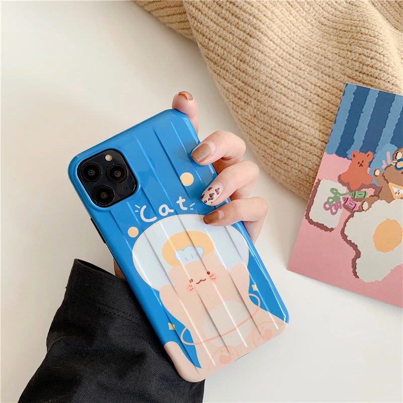 Милый чехол для телефона с кошкой и яйцом для iphone 11 11Pro Max XS Max X XR 7 8 Plus, модные чехлы IMD Capa Coque