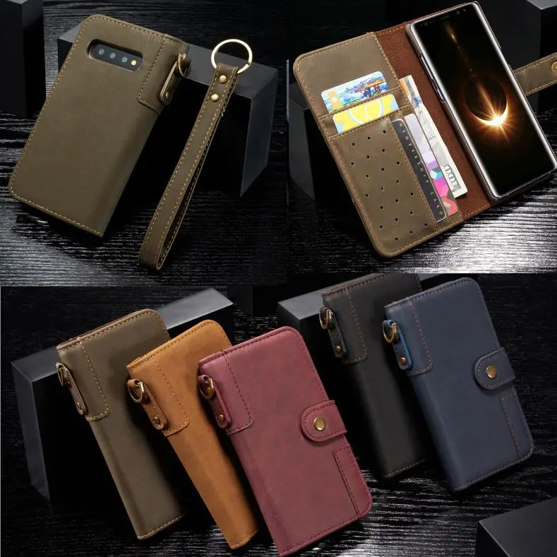 Для samsung Galaxy S9 S10 5G S8 Plus S10e S6 S7 Edge роскошный из натуральной кожи чехол держатель для карт Стенд телефон защитный чехол