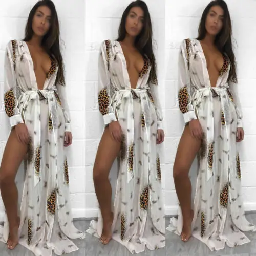 Summer Women's Chiffon Long Maix Swim Dress Female Bikini Cover Ups Beach Swim Wear