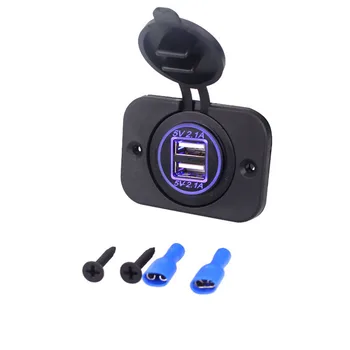 

Dock Car Charger Quick Charging Dual USB Charger Port Waterproof 4.2A Charger Socket for Motorcycles Yachts