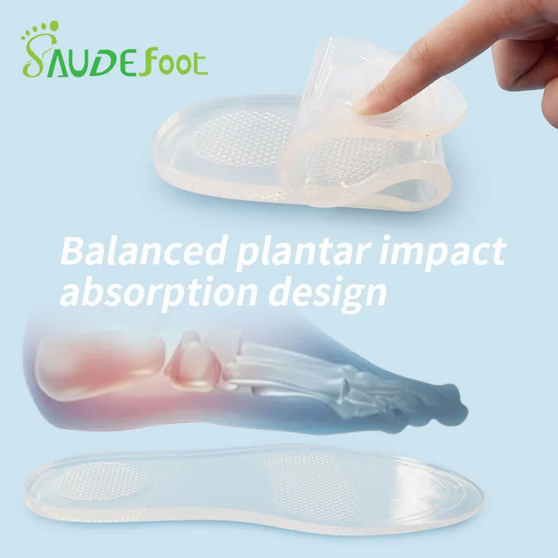 

Transparent Silicon Insoles Running Cushion Skid Resistance Shoes Pads Relieve Heel Pain Fatigue Multifunction Gel Inserts Shoes