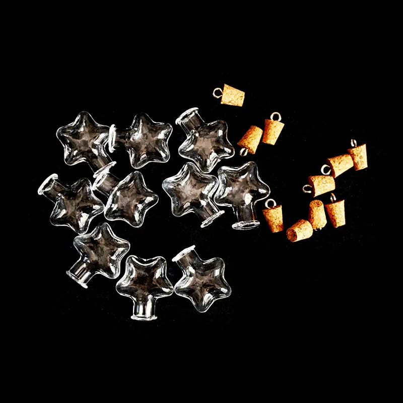 （100Pcs）Mini Glass Bottles with Cork Hooks Favors Souvenir Charm Bottles