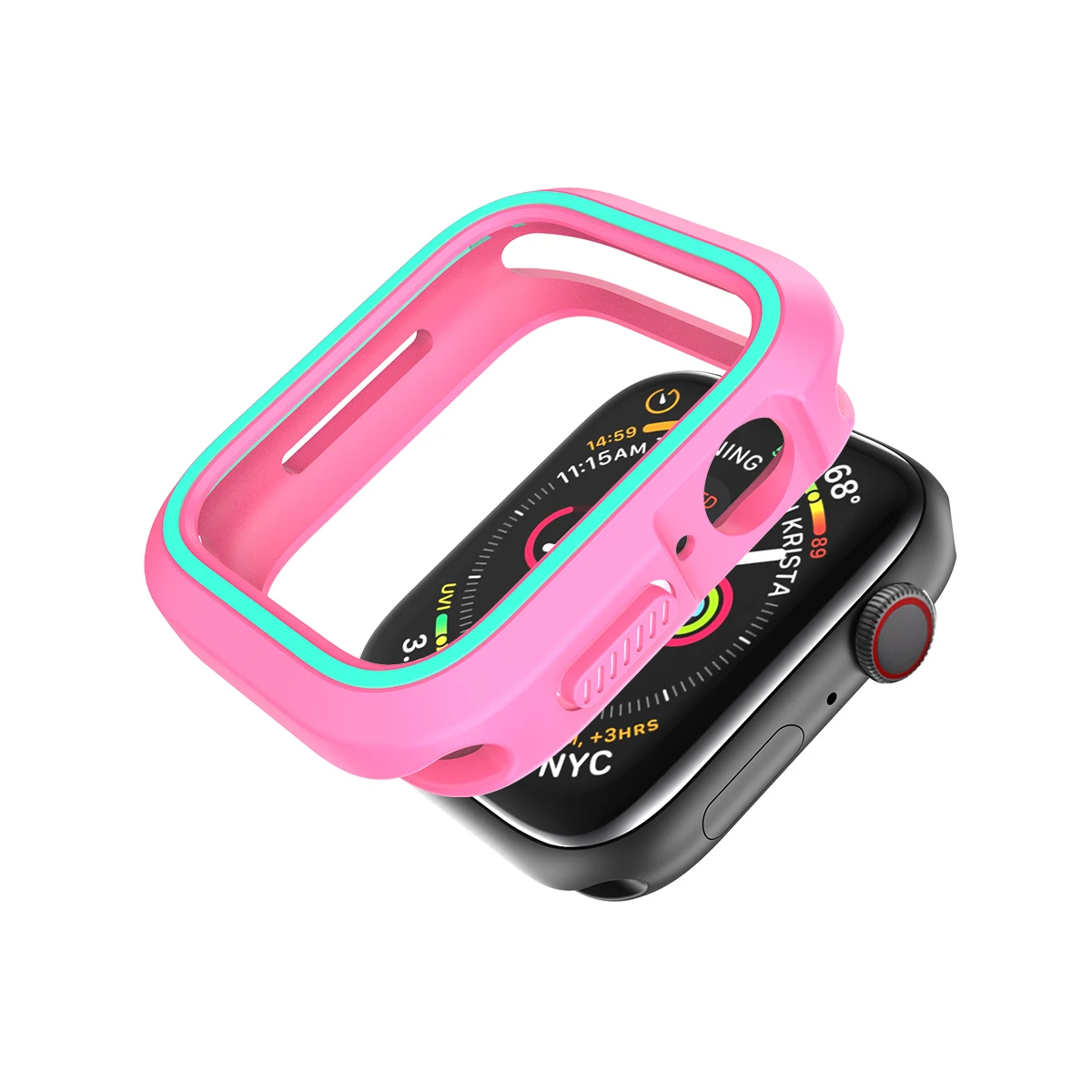 Двухцветный Силиконовый противоударный чехол для Apple Watch series 5 4 3 2 1 38 мм 42 мм 40 мм 44 мм стильный ударопрочный чехол