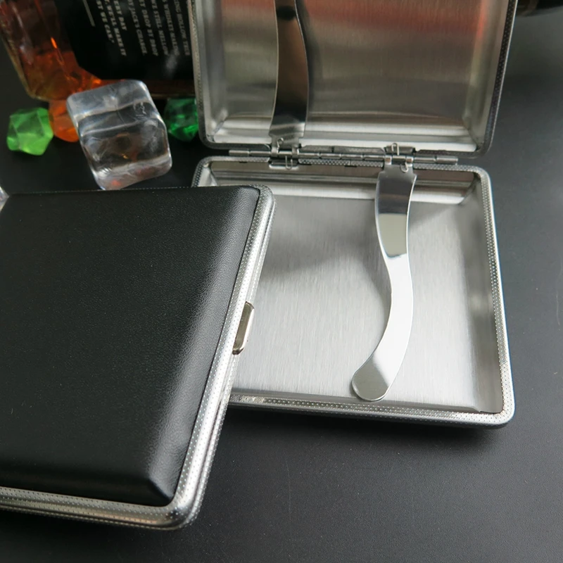 Leather Cigarette Case Hold Men's Gift Cigarette Box Business Men Cigar Case Gadget For Smoker Smoke Tools3