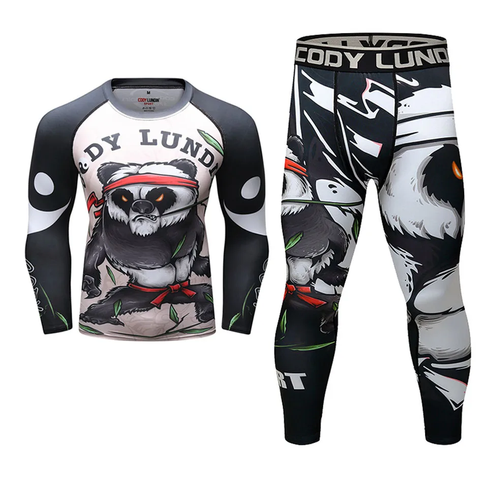 Jiu jitsu rushguard mma футболки + брюки мужские Муай Тай шорты боксерские трикотажные