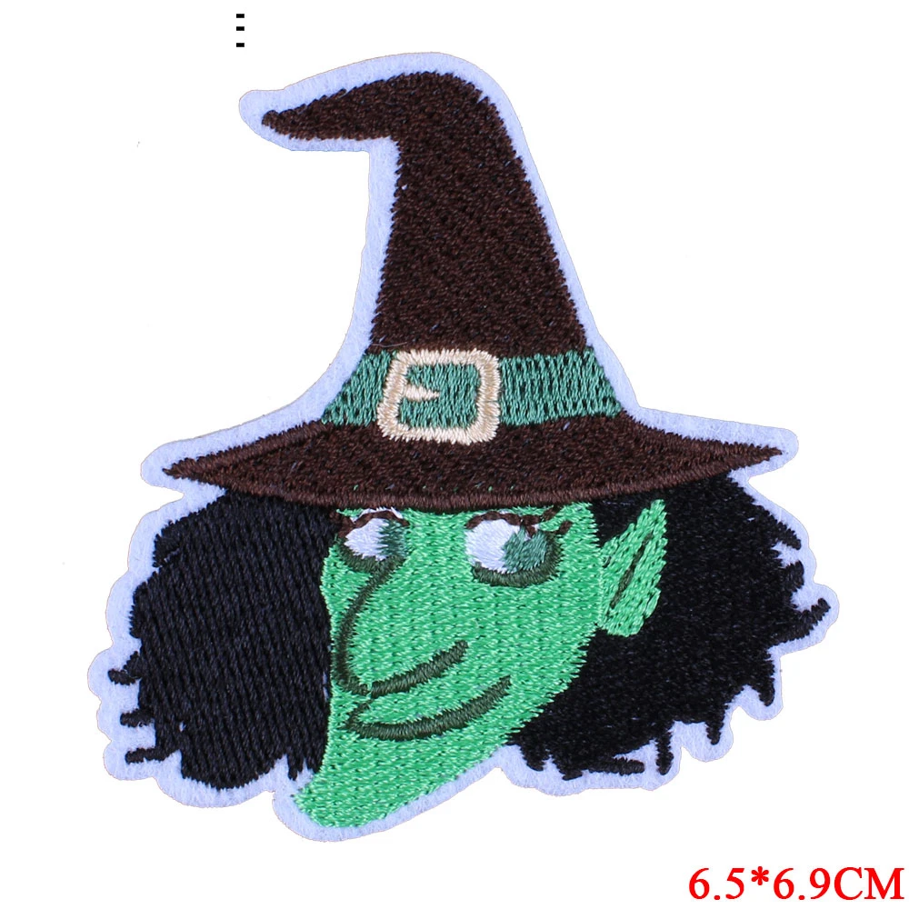 Halloween Iron On Embroidery Patches Cute DIY Creative Badges Hot Transfer Stickers Sew On Clothes Denim Sequin Appliques F - Цвет: 0348