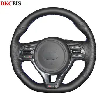 

Hand-stitched Black Soft PU Artificial Leather Car Steering Wheel Covers Wrap for Kia Sportage KX5 2016-2019 K5 Optima 2016-2018