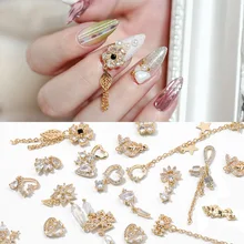 2 шт. 3D металлические циркониевые украшения для дизайна ногтей японские украшения для ногтей высокое качество циркониевые хрустальные маникюрные циркониевые алмазные подвески