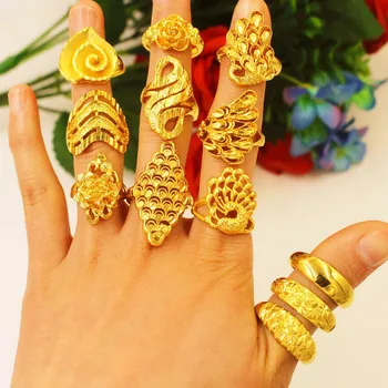 

han edition opening long do not fade the nansha gold all over the sky star peacock index finger ring female flowers