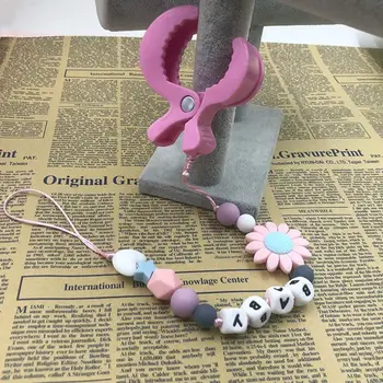 

Cute Nipple Feeding Appease Baby Pacifier Chain Infants Anti-fall Clip Chew Toy U50F